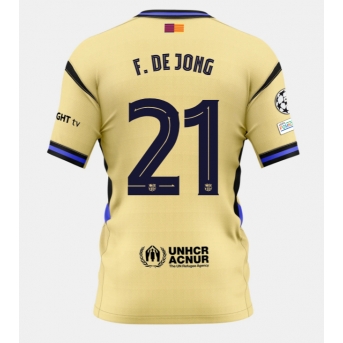 Billige Fotballdrakt Barcelona Frenkie de Jong #21 Replika Bortedrakt 2025-26 Kortermet
